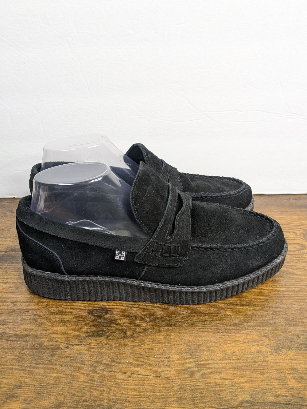 T.U.K Penny Loafer Creepers Mens 9 Womens 11 Suede Slip On Platform Goth Punk - Picture 6 of 11